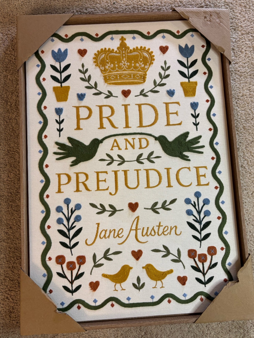 NWT- BP Home Textile Woven Wall Art Jane Austen Pride & Prejudice